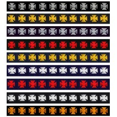 Premium Sew-on Maltese Crosses 3/4" (on black Felt Background - Qty of 10 per roll)